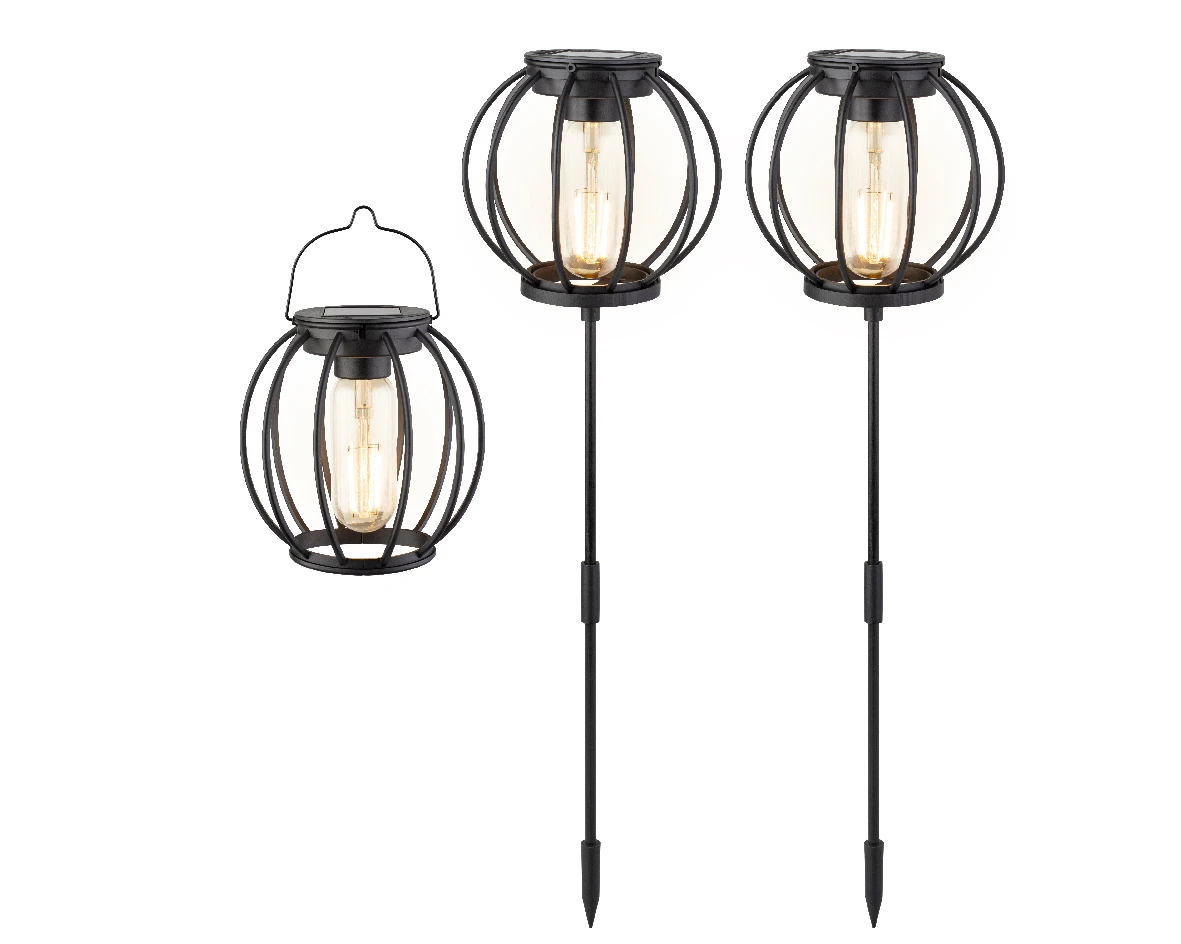 Tuinlampen Set Solar Zwart 3 Stuks 3 Tuinlampen Set Solar Zwart 3 Stuks