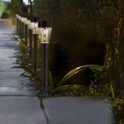 Tuinlampen Set Solar Zilver RVS 10 Stuks -Tuingereedschap Winkel 895823s