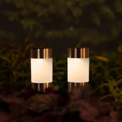 Tuinlampen Set Solar Zilver RVS 10 Stuks Klein -Tuingereedschap Winkel 895829s