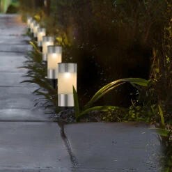 Tuinlampen Set Solar Zilver RVS 10 Stuks Klein -Tuingereedschap Winkel 895829s2