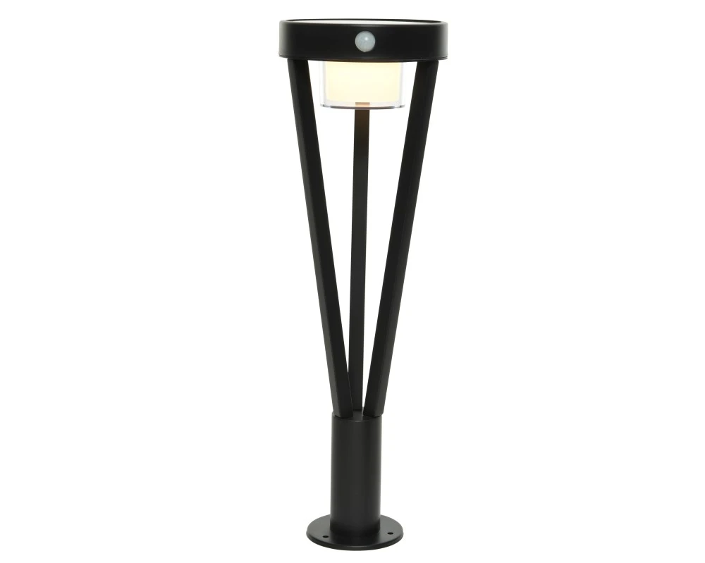 Solar Staande Lamp RVS Zwart Kort 3 Solar Staande Lamp RVS Zwart Kort