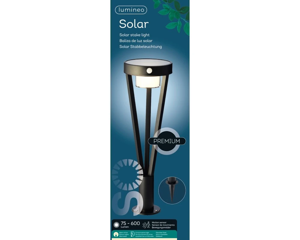 Solar Staande Lamp RVS Zwart Kort 5 Solar Staande Lamp RVS Zwart Kort - Afbeelding 3