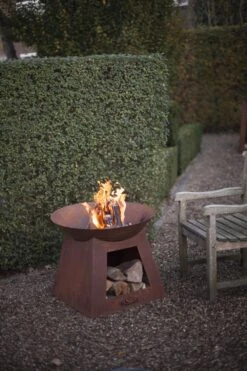 Esschert Vuurschaal Met Houtopslag S -Tuingereedschap Winkel FF169 41