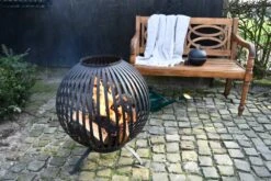 Esschert Vuurbal Strepen Laser Cut Zwart 19 Esschert Vuurbal Strepen Laser Cut Zwart -Tuingereedschap Winkel FF400 43