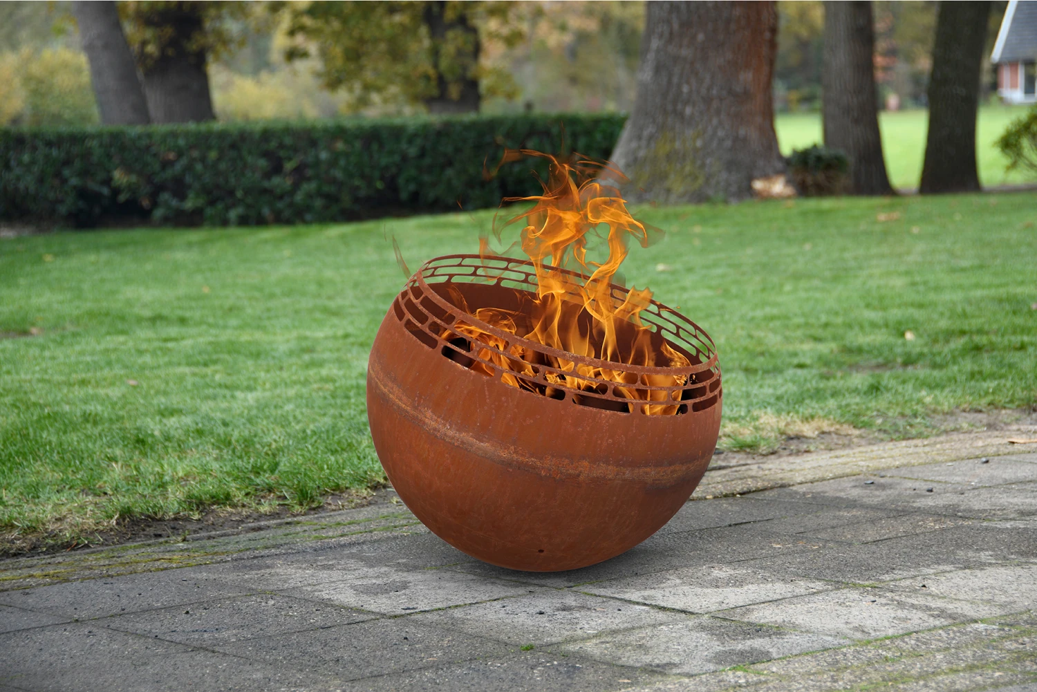 Esschert Vuurbal Roest Met Strepen 4 Esschert Vuurbal Roest Met Strepen - Afbeelding 2