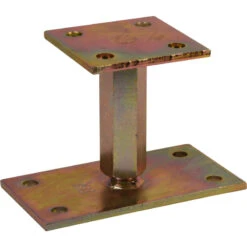 Waelbers Paalhouder Hoogte Verstelbaar Geel Verzinkt 90 X 90-90 X 120 100 - 180 Mm